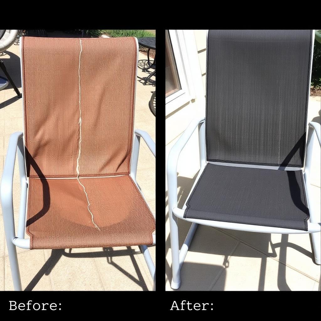 Patio chair sling replacement before and after